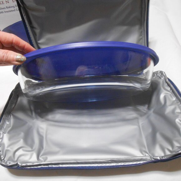 NEW BAKE N' TAKE GLASS BAKING DISH WITH INSULATED CARRIER w/ HANDLE NIB 🎁 - Picture 6 of 9
